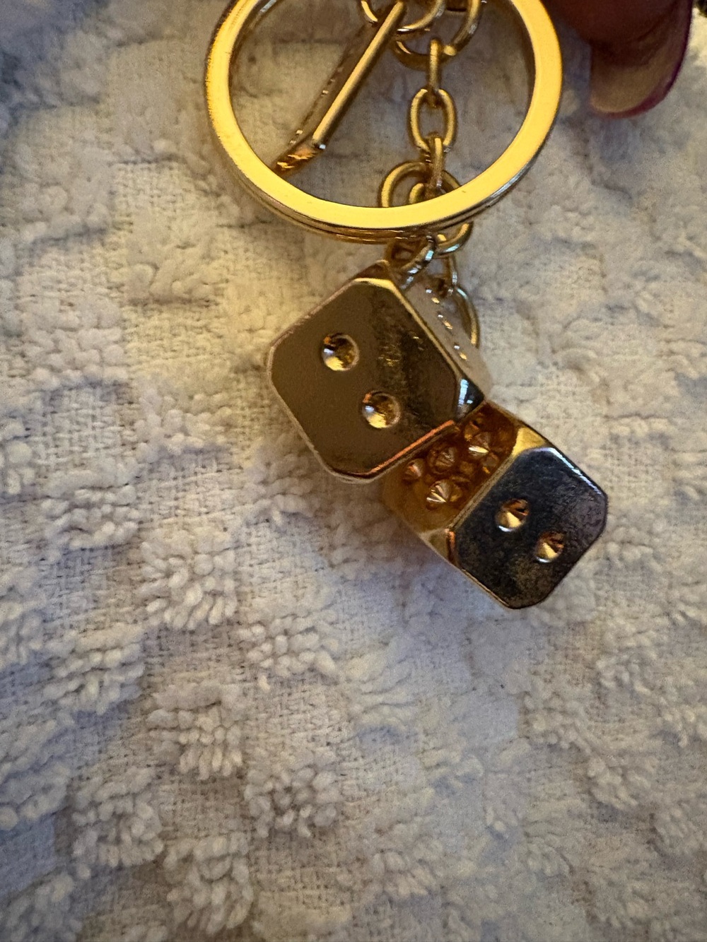 Bag Charm/Key Chain-Dice Metal Cool Keychain Handbag Bag Pendant Key Chain Keych - Picture 9 of 11